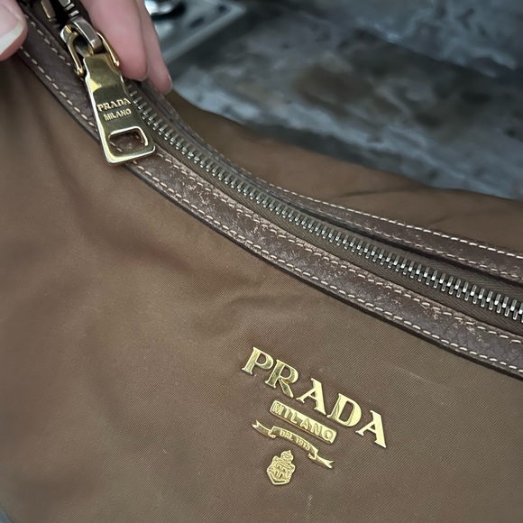 Prada Brown Nylon Bag with Leather Trim - Picture 5 of 7